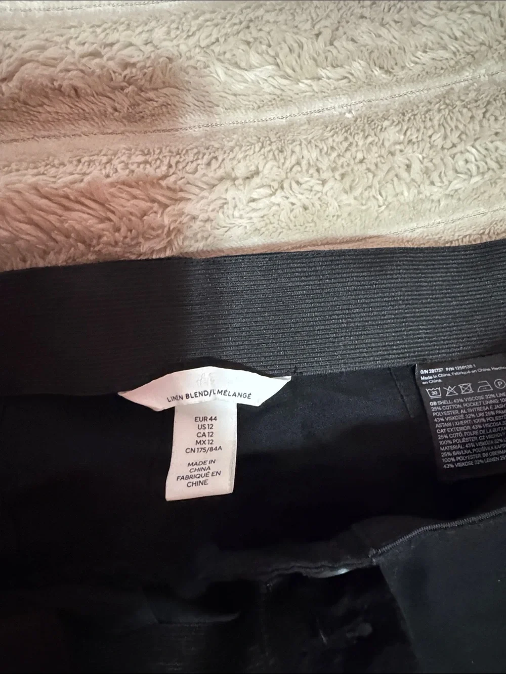 H&M Black Wide Leg Linen Women's Pants